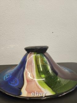 X-Large 18 HAND BLOWN ART GLASS BOWL MILLEFIORI Murano MULTI COLORED