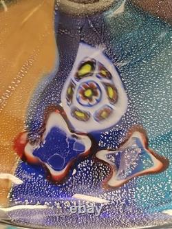 X-Large 18 HAND BLOWN ART GLASS BOWL MILLEFIORI Murano MULTI COLORED