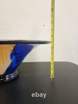 X-Large 18 HAND BLOWN ART GLASS BOWL MILLEFIORI Murano MULTI COLORED