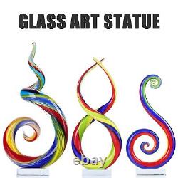 XMGZQ Hand-Blown Glass Sculpture, Murano Glass Sculpture Decor, Murano-Style Gl