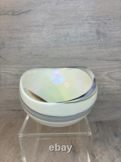 Yalos Casa Murano Foss Bowl Iridescent Hand Blown Art Glass Handcrafted Italy