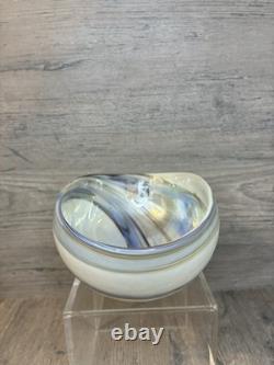 Yalos Casa Murano Foss Bowl Iridescent Hand Blown Art Glass Handcrafted Italy