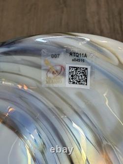 Yalos Casa Murano Foss Bowl Iridescent Hand Blown Art Glass Handcrafted Italy