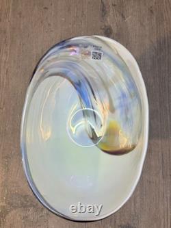 Yalos Casa Murano Foss Bowl Iridescent Hand Blown Art Glass Handcrafted Italy