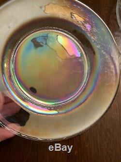 Yalos Casa Murano Glass Plates Opalescent Translucent Set of Four Salad 7 3/4