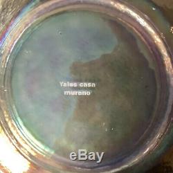 Yalos Casa Murano Glass Plates Opalescent Translucent Set of Four Salad 7 3/4