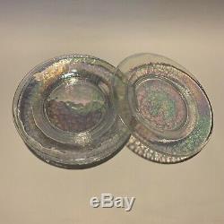 Yalos Casa Murano Glass Plates Opalescent Translucent Set of Four Salad 7 3/4