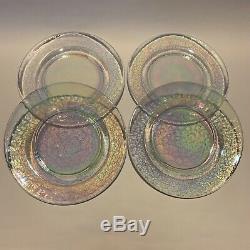 Yalos Casa Murano Glass Plates Opalescent Translucent Set of Four Salad 7 3/4