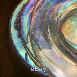 Yalos Casa Murano Glass Plates Opalescent Translucent Set of Four Salad 7 3/4