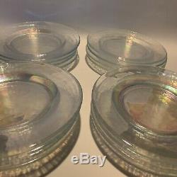 Yalos Casa Murano Glass Plates Opalescent Translucent Set of Four Salad 7 3/4