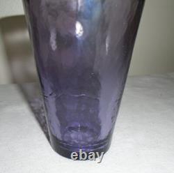 Yalos Casa Murano Purple Tumbler Glasses (2) Hand Blown Italian Art Glass 12 oz