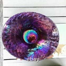 Yalos Murano Venetian Glass Bowl (15) and Plate (20) Hand Blown Purple Large