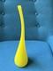 Yellow Hand Blown Murano Art Glass Flute Vase 16 Unsigned Unmarked