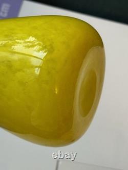 Yellow Hand Blown Murano Art Glass Flute Vase 16 Unsigned Unmarked