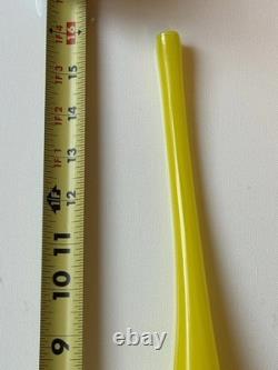 Yellow Hand Blown Murano Art Glass Flute Vase 16 Unsigned Unmarked