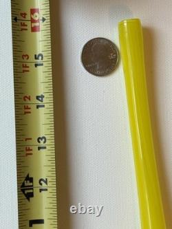 Yellow Hand Blown Murano Art Glass Flute Vase 16 Unsigned Unmarked
