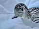 Zanetti Murano Hand Blown Glass Bird Sculpture Purple Stripes Mezza Filigrana